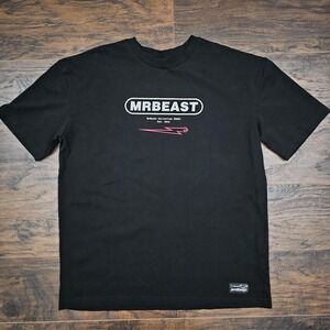 Mr. Beast Mens‎ Small Black Tee Shirt Graphic Print